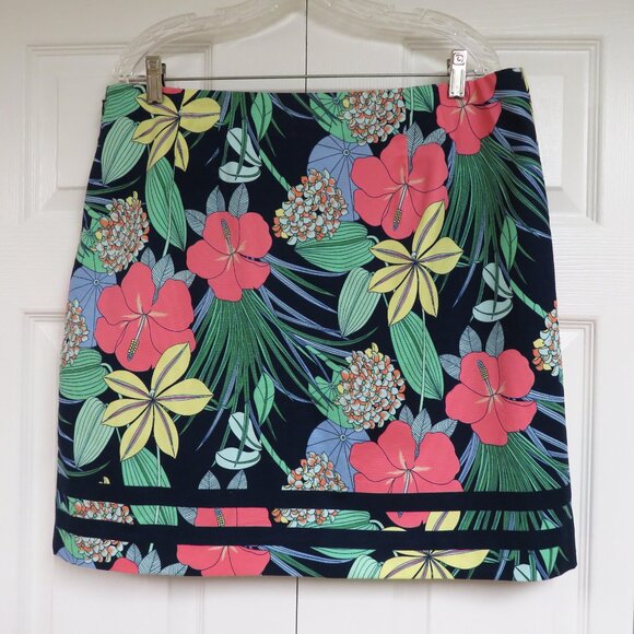 Talbots 14 Floral Cotton Canvas Pencil Skirt - Picture 4 of 6